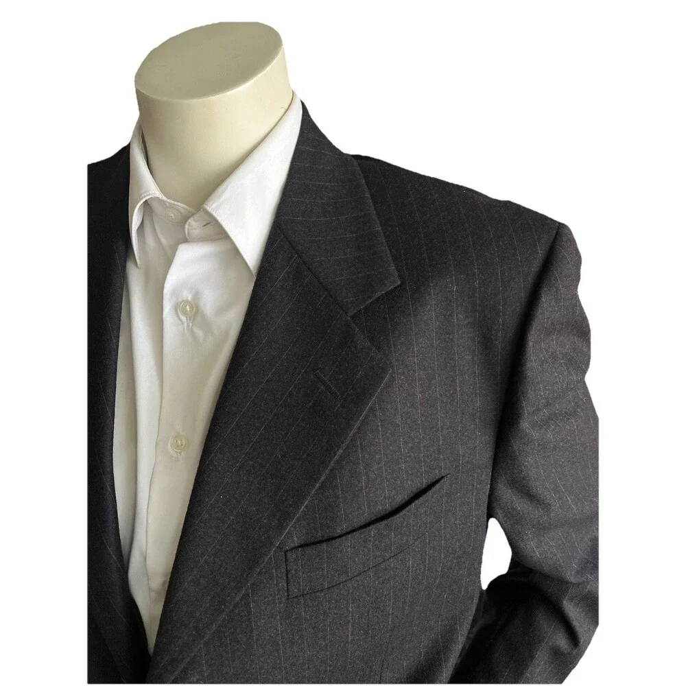 PAL ZILERI Guabello Men 42-44R Blazer Designer Wool Pinstripe Suit Jacket Italy